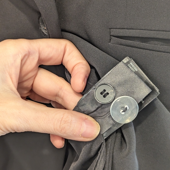 H&M Double-breasted oversized Long straight relaxed fit black Blazer jacket sz S - Picture 5 of 9